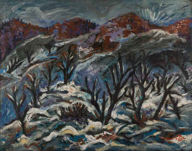 Nande Vidmar: <em>Zimska pokrajina</em>, 1921, olje na platnu