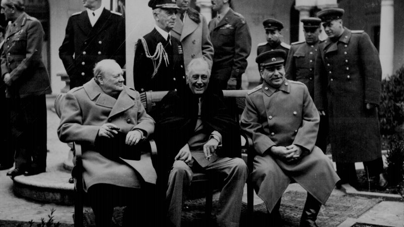 Fotografija: Velika trojica zmagovalcev proti nacizmu: Winston Churchill, Franklin Roosevelt in Josip Stalin. FOTO: Reuters