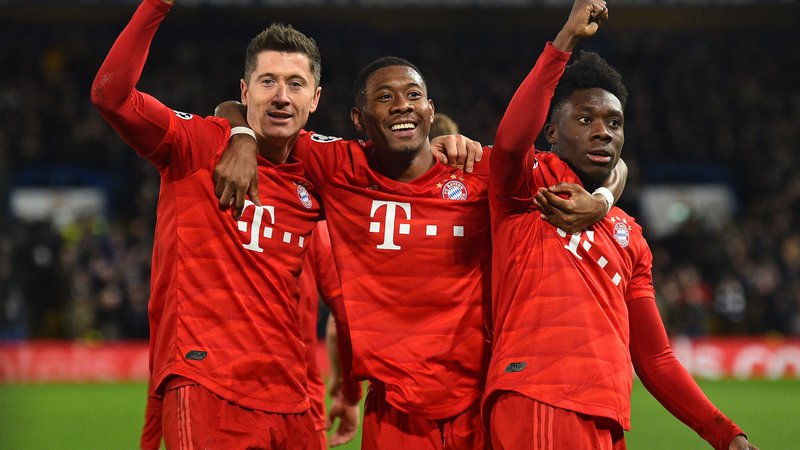 Fotografija: Bayern je že v prvi tekmi osmine finala lige prvakov na Stamford Bridgeu izpolnil svojo nalogo z visoko zmago s 3:0. FOTO: AFP