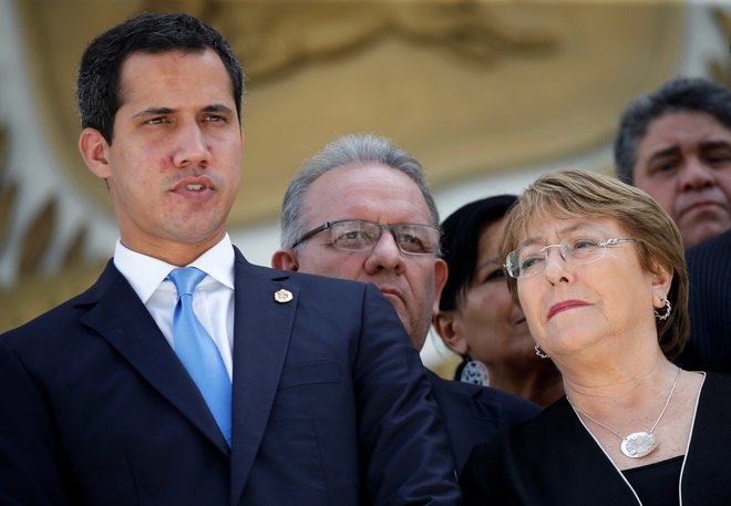 Michelle Bachelet se je srečala tako z Madurom kot Guadiójem (na fotografiji). Foto: Reuters