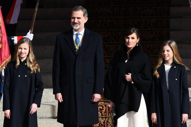 Španska kraljeva družina: princesa Leonor, kralj Filip VI., kraljica Leticija in infanta Sofia. Foto: AFP