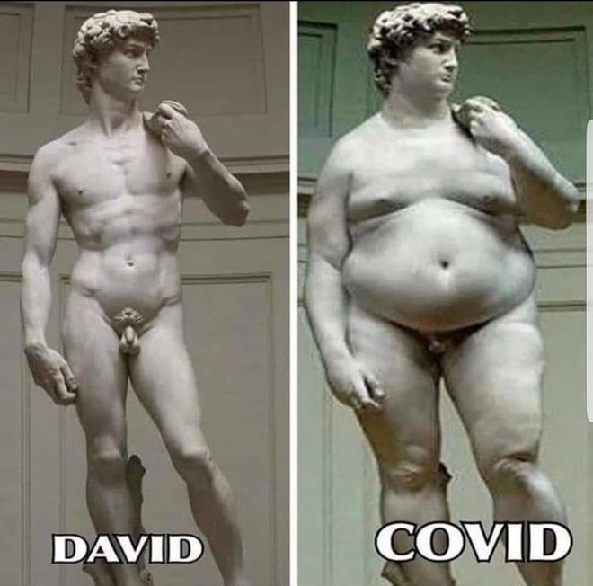 David in Covid, ena od priljubljenih šal, ki krožijo po spletu. FOTO: Slovenski etnografski muzej