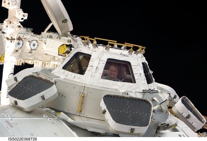 Najljubši kotiček astronavtov – opazovalna kupola. FOTO: Nasa
