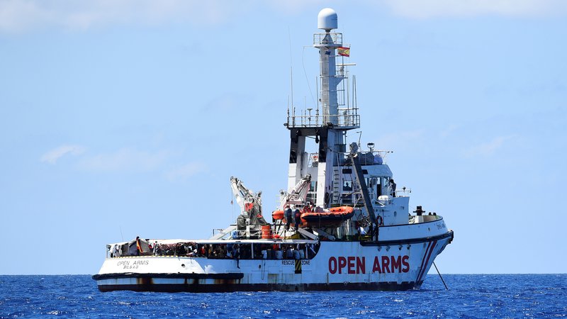 Fotografija: Reševalna ladja katalonske nevladne organizacije Pro Activa Open Arms. Foto: Reuters