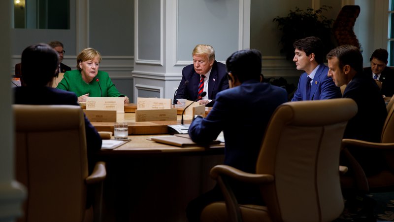 Fotografija: Vrh G7 je bil zaznamovan z vojno besed med ZDA in zavezniki. FOTO: Reuters