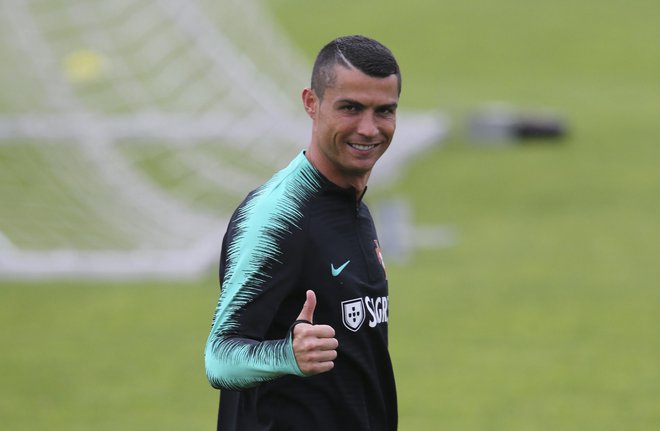 Cristiano Ronaldo je očitno precej dobre volje. FOTO: AP