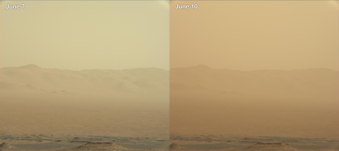 Mars med peščeno nevihto. FOTO: Nasa/JPL-Caltech/MSSS