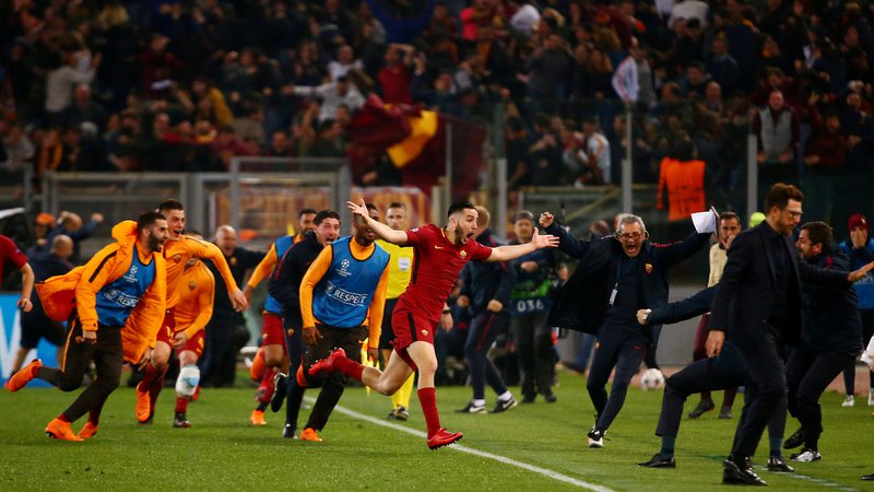 Fotografija: Roma je povratno tekmo četrtfinala lige prvakov proti Barceloni dobila s 3:0.