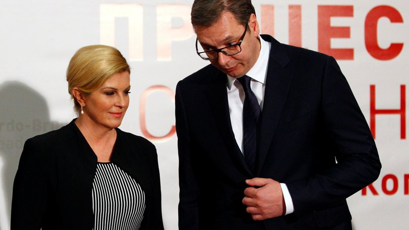 Fotografija: Ali bosta Grabar-Kitarovićeva in Vučić otoplila odnose? FOTO: Reuters