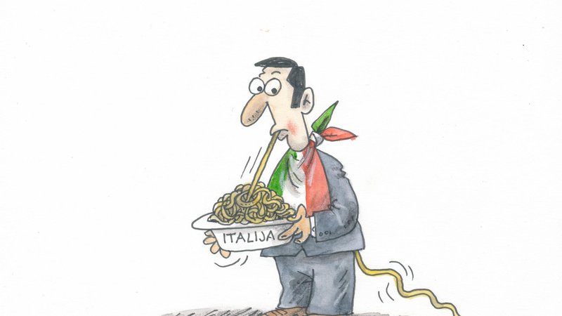 Fotografija: Politik, kakršen je zdaj najvplivnejši Matteo Salvini, zna predvsem groziti, to je slaba novica za slovensko-italijanske odnose. KARIKATURA: Marko Kočevar