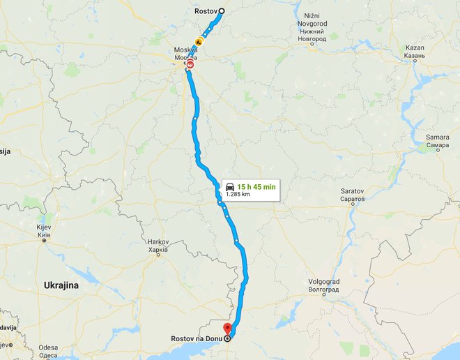 Navijači so ezervirali hotel v Rostovu, a ne na Donu, ampak v Rostovu Velikem. Gre za kraja z istim imenom, a z bistveno razliko, saj ležita okoli 1281 km narazen.
