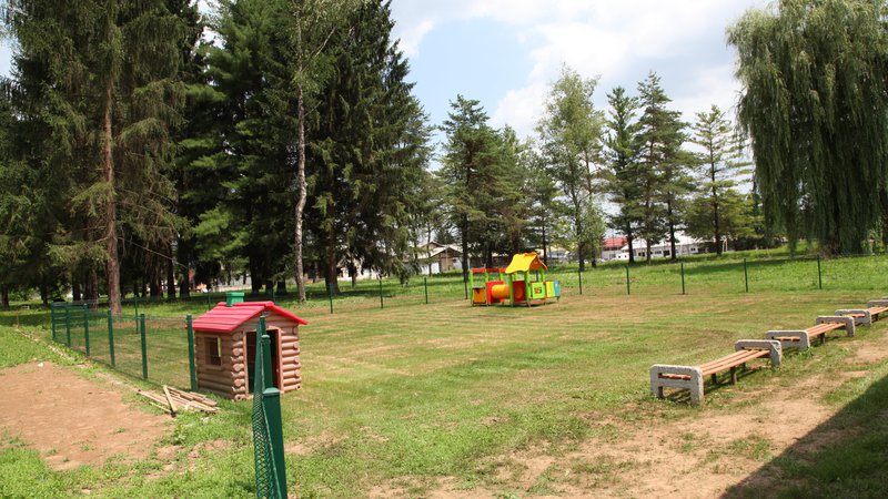 Fotografija: Za ureditev igrišča so morali podreti nekaj dreves, zemljišče zravnati in zasejati travo ter namestiti otroška igrala. FOTO: Bojan Rajšek/Delo