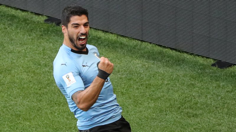 Fotografija: Suarez je stoti nastop za Urugvaj obeležil z zadetkom. 