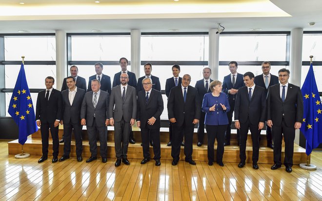 Evropski voditelji so se srečali na neformalnem vrhu o migracijah. FOTO: Geert Vanden Wijngaert/Ap