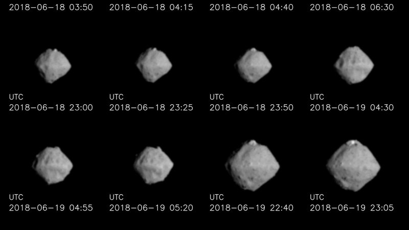 Fotografija: Asteroid Rjugu. FOTO:Jaxa, Univerza v Tokiu in sodelavci