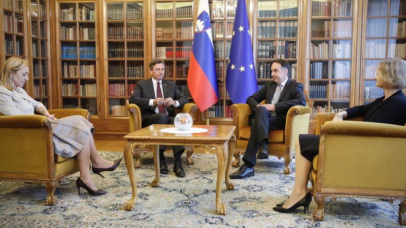 Fotografija: Borut Pahor in Brane Golubovič med pogovori o izbiri mandatarja za sestavo vlade FOTO: Uroš Hočevar