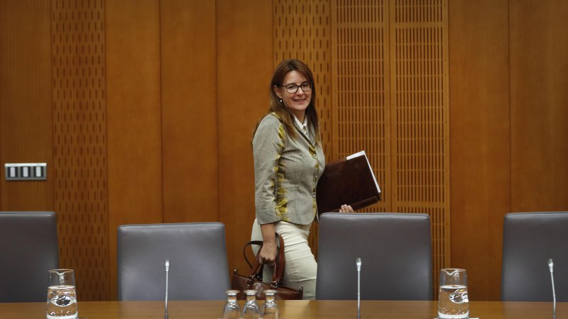 Fotografija: Odbor za pravosodje je predstavitev kandidatke za pravosodno ministrico Andreje Katič danes ocenil kot ustrezno. Imenovanje je podprlo sedem članov, štirje so bili proti. FOTO: Leon Vidic/delo