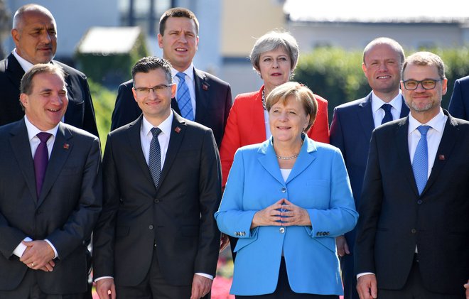 Marjan Šarec na vrhu EU v Salzburgu. Tudi tam je tako z Junckerjem kot Plenkovićem spregovoril o arbitraži, a ne konkretno. FOTO: Joe Klamar/AFP