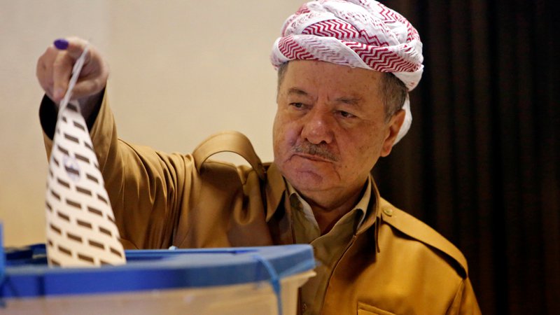 Fotografija: Dolgoletni predsednik avtonomnega območja na severu Iraka Masud Barzani. FOTO: Reuters