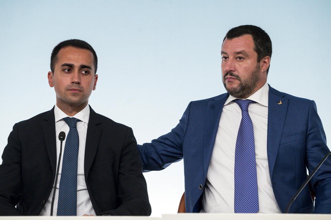 Podpredsednika italijanske vlade Luigi di Maio in Matteo Salvini. FOTO: Angelo Carconi/AP