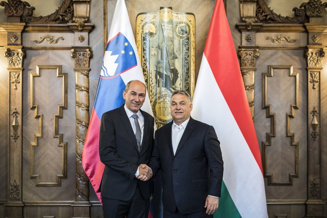 Janša na obisku pri Orbanu v Budimpešti. FOTO: Twitter Hungary Journal