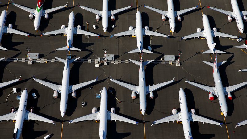 Fotografija: Prizemljena letala boeing 737 max v Seattlu. Foto: Reuters