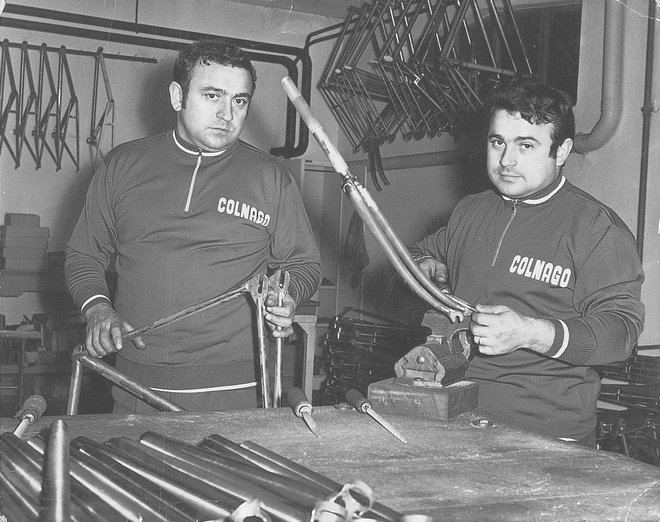 Ernesto je z mlajšim bratom Paolom izdelal kolesa za številne odlične kolesarje. FOTO: Arhiv Colnago
