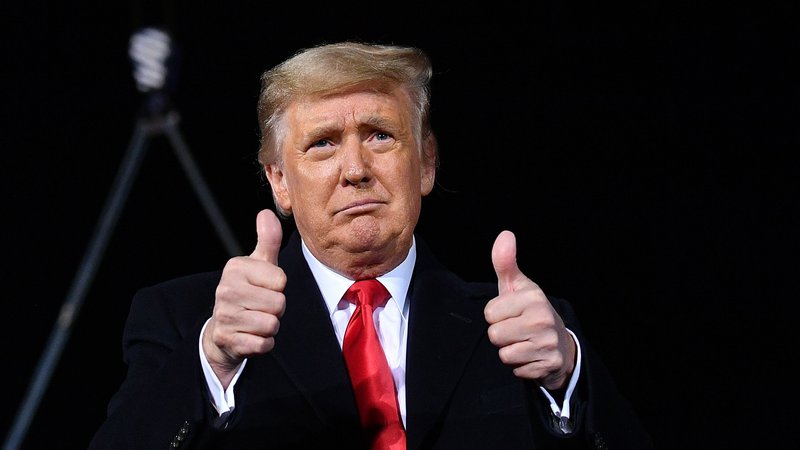 Fotografija: Nekdanji predsednik ZDA Donald Trump je stereotipno podobo trdnega in uspešnega moškega prignal do karikature. FOTO: AFP