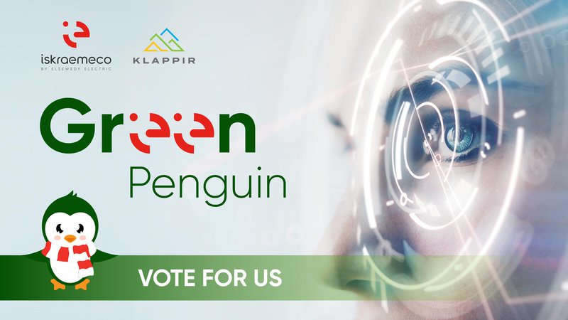 Fotografija: Zeleni pingvin tekmuje za najboljšo idejo v Evropi. FOTO: Iskraemeco