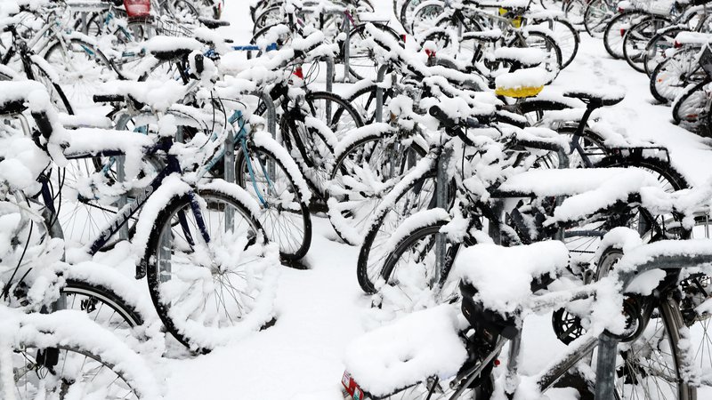 Fotografija: Sneg povzroča težave tudi v Švici. FOTO: Arnd Wiegmann/Reuters