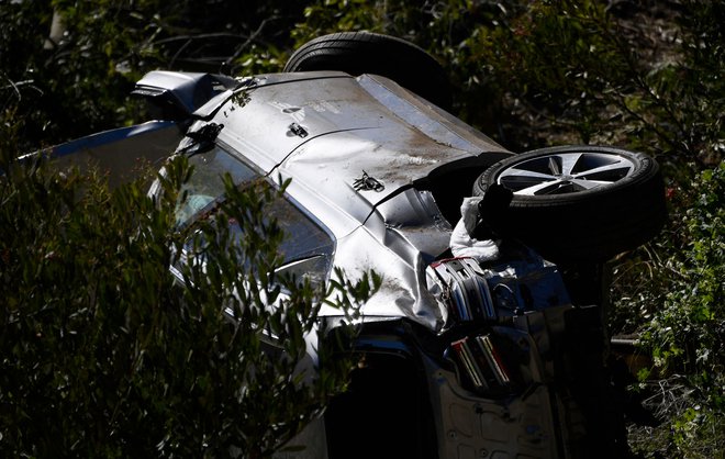 Avto je bil močno poškodovan. FOTO: Patrick T. Fallon/AFP