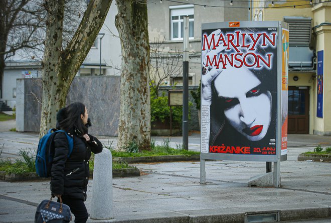 <em>Marilyn Manson</em>, Križanke, 2007, oblikovalec Roman Bahovec, naročnik Škuc Ropot