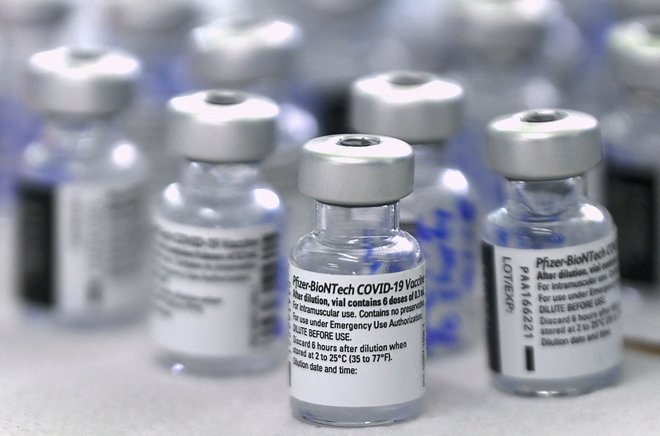 Cepivo Pfizerja in Biontecha. FOTO: Luis Acosta/AFP