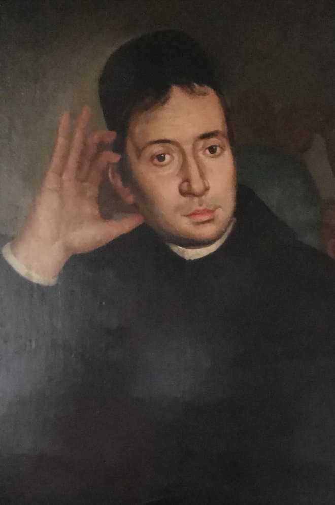 Portret patra Francesca Mescolija, ki ga je leta 1731 izdelal Gaspar Cipolla. Portret je bil ukraden, vendar hitro vrnjen in je v pinakoteki minoritskega samostana. FOTO: Boris Šuligoj/Delo