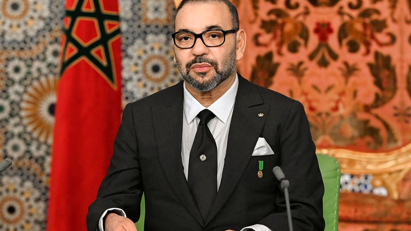Fotografija: Maroški kralj Mohamed VI.
je v soboto nagovoril državljane. Foto Maroška kraljeva palača/AFP
