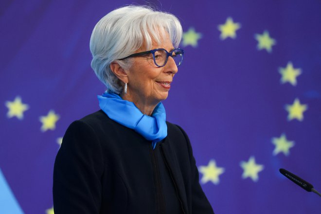 Predsednica ECB Christine Lagarde. FOTO: Kai Pfaffenbach/Reuters
