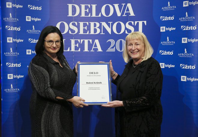 Nagrado za življenjsko delo je prejela Božena Križnik. FOTO: Jože Suhadolnik
