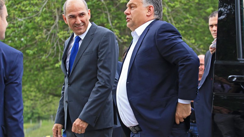 Fotografija: Tako kot pred volitvami leta 2018 bo Viktor Orbán svojega tesnega političnega zaveznika Janšo obiskal v ponedeljek. FOTO: Tadej Regent/Delo
