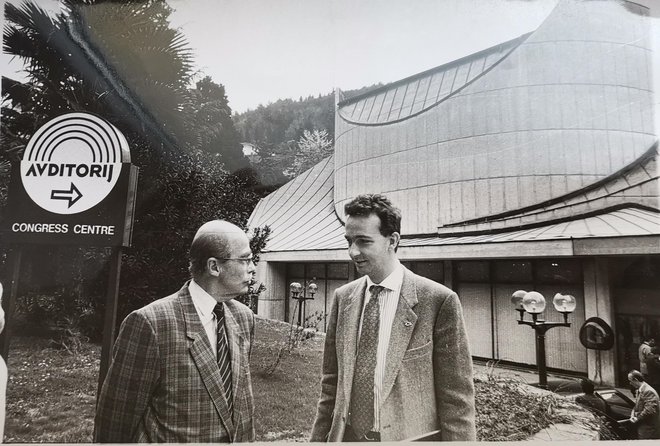 Avditorij je aprila leta 1991 obiskal tudi Otto von Habsburg in ni dvomil, da bo Slovenija kmalu članica EU. Foto arhiv Avditorija
