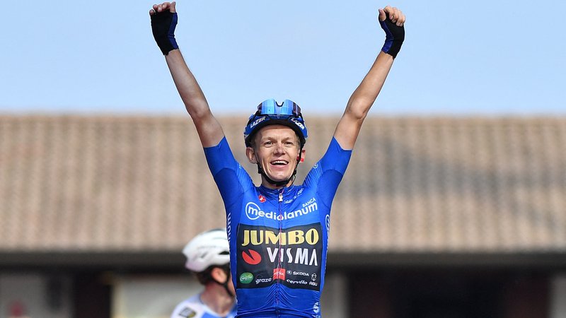 Fotografija: Koen Bouwman je zmagovalec 19. slovenske etape: FOTO: Jennifer Lorenzini Reuters
