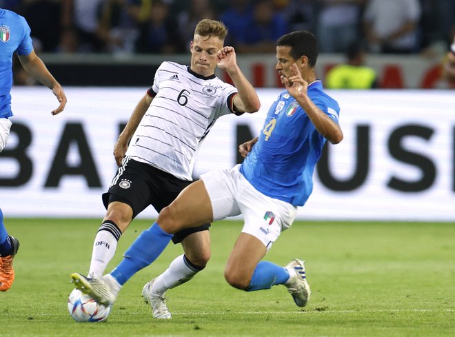 Joshua Kimmich je zabil vodilni gol v učinkoviti nemški predstavi. FOTO: Heiko Becker/Reuters
