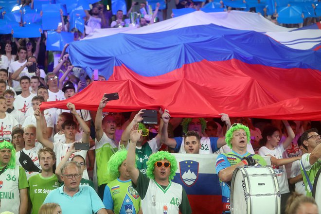 Košarkarska tekma Slovenija – Hrvaška. FOTO: Blaž Samec/Delo
