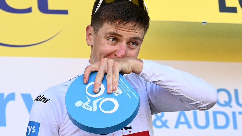 Fotografija: Tadej Pogačar se na kolesarski klasiki San Sebastian ni potegoval za zmago. FOTO: Marco Bertorello/AFP
