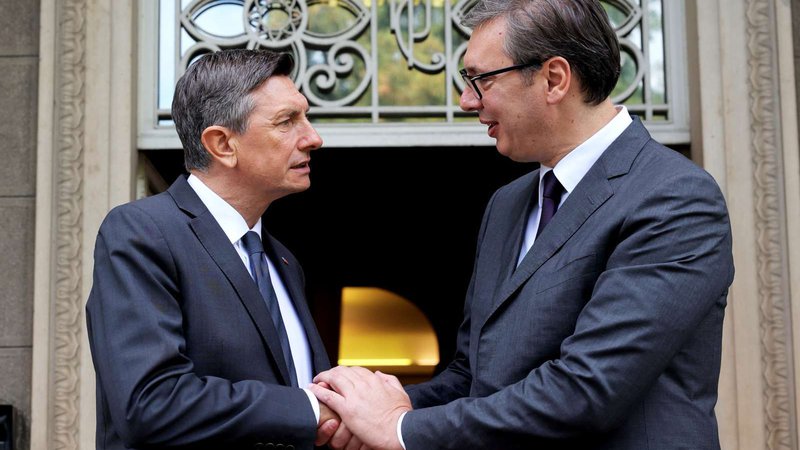 Fotografija: »Vedno ko govorim s predsednikom in prijateljem Vučićem, je jasno, da imava glede Kosova kompletno različna stališča,« pravi Borut Pahor. FOTO: STA
