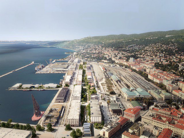 Trenutni ureditveni načrti obsegajo le do 15 odstotkov vse površine Starega pristanišča. FOTO: Občina Trst
