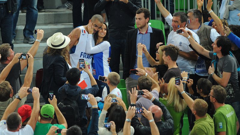 Fotografija: Tony Parker je bil osrednji zvezdnik francoske reprezentance na eurobasketu v Sloveniji. FOTO: Andrej Isaković/AFP
