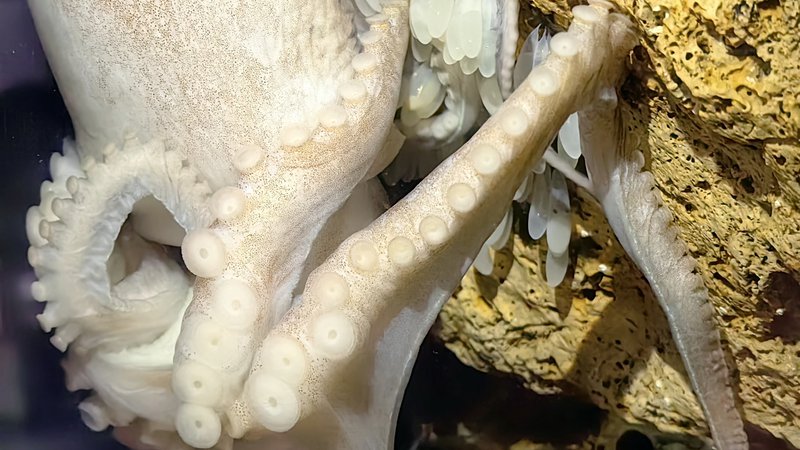 Fotografija: Moškatna hobotnica v piranskem gnezdu FOTO: Boris Šuligoj
