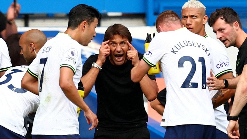 Fotografija: Antonio Conte ni bil zadovoljen s pristopom igralcev. FOTO: David Klein/Reuters
