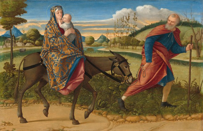 Beg v Egipt (1516–1518), olje na lesu, Narodna umetnostna galerija, Andrew W. Mellon Collection, Washington Foto National Gallery of Art