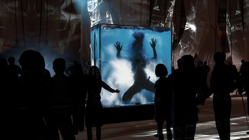 Fotografija: Predstava Biti ali ne biti, katere svetovna premiera bo v Križankah, je kombinacija interaktivnega gledališča in avdiovizualnih vsebin. FOTO: La Fura Dels Baus